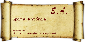 Spira Antónia névjegykártya
